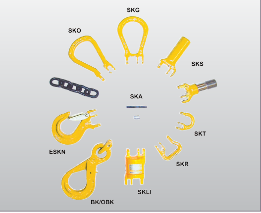 Anschlagketten SK System Bauteile